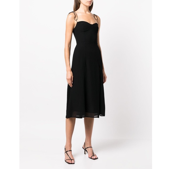 NEW Reformation Juliette Dress Black 8 - Picture 4 of 17